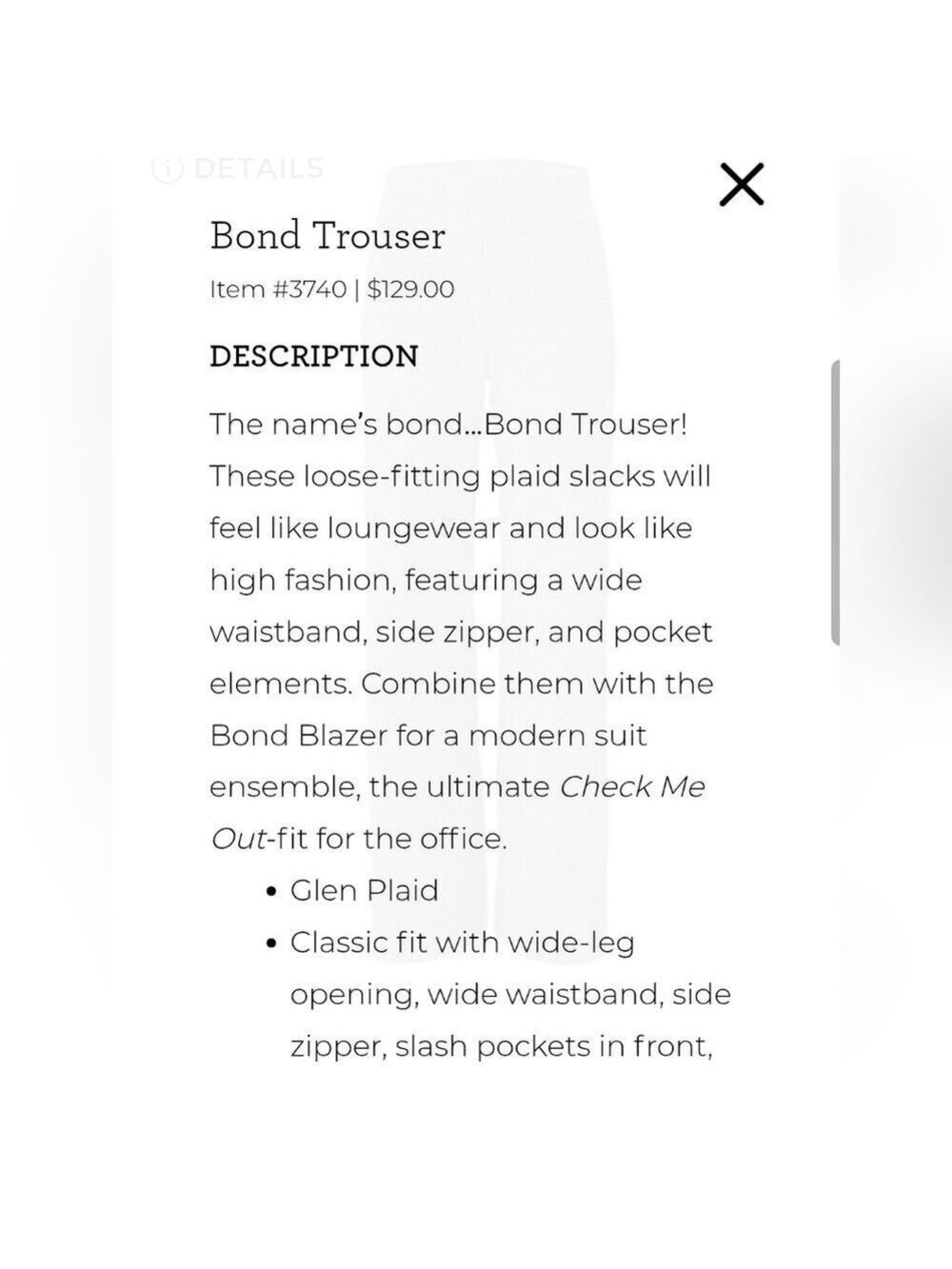Cabi Bond Trousers # 3740 with Wide Waistband - Picture 4 of 6